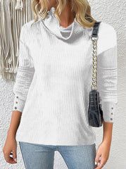 Plain Fashion High Neck Sweaters