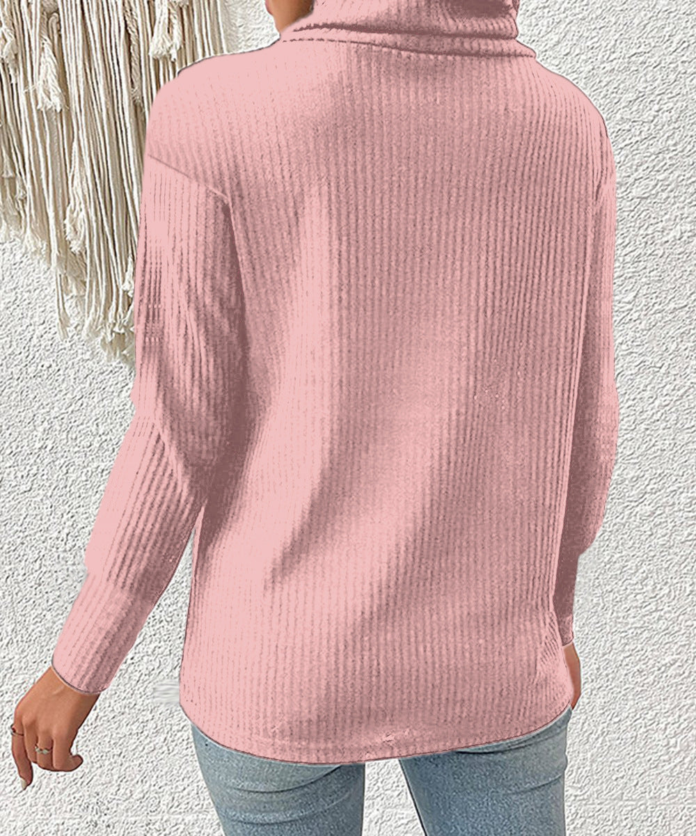 Plain Fashion High Neck Sweaters