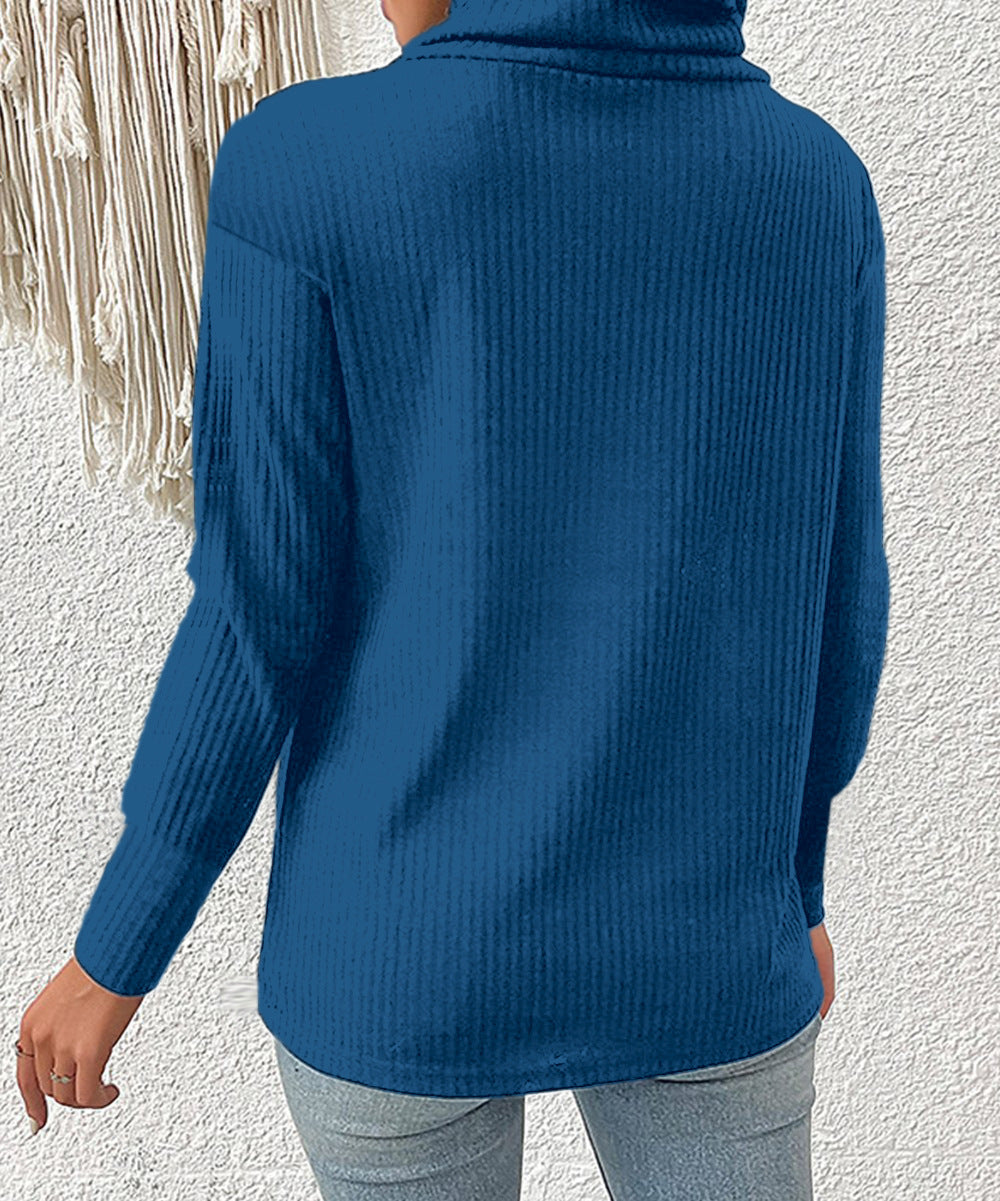 Plain Fashion High Neck Sweaters