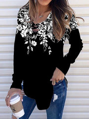 Printed Long Sleeve Rope Sweatshirts