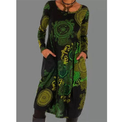Printed ethnic style dress long dresses maxi dresses