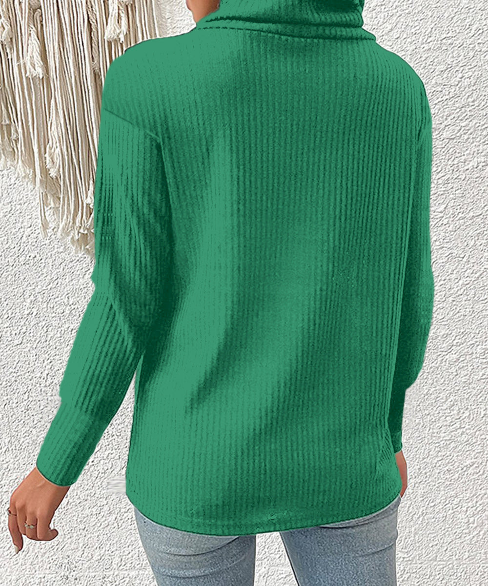 Plain Fashion High Neck Sweaters