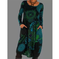 Printed ethnic style dress long dresses maxi dresses