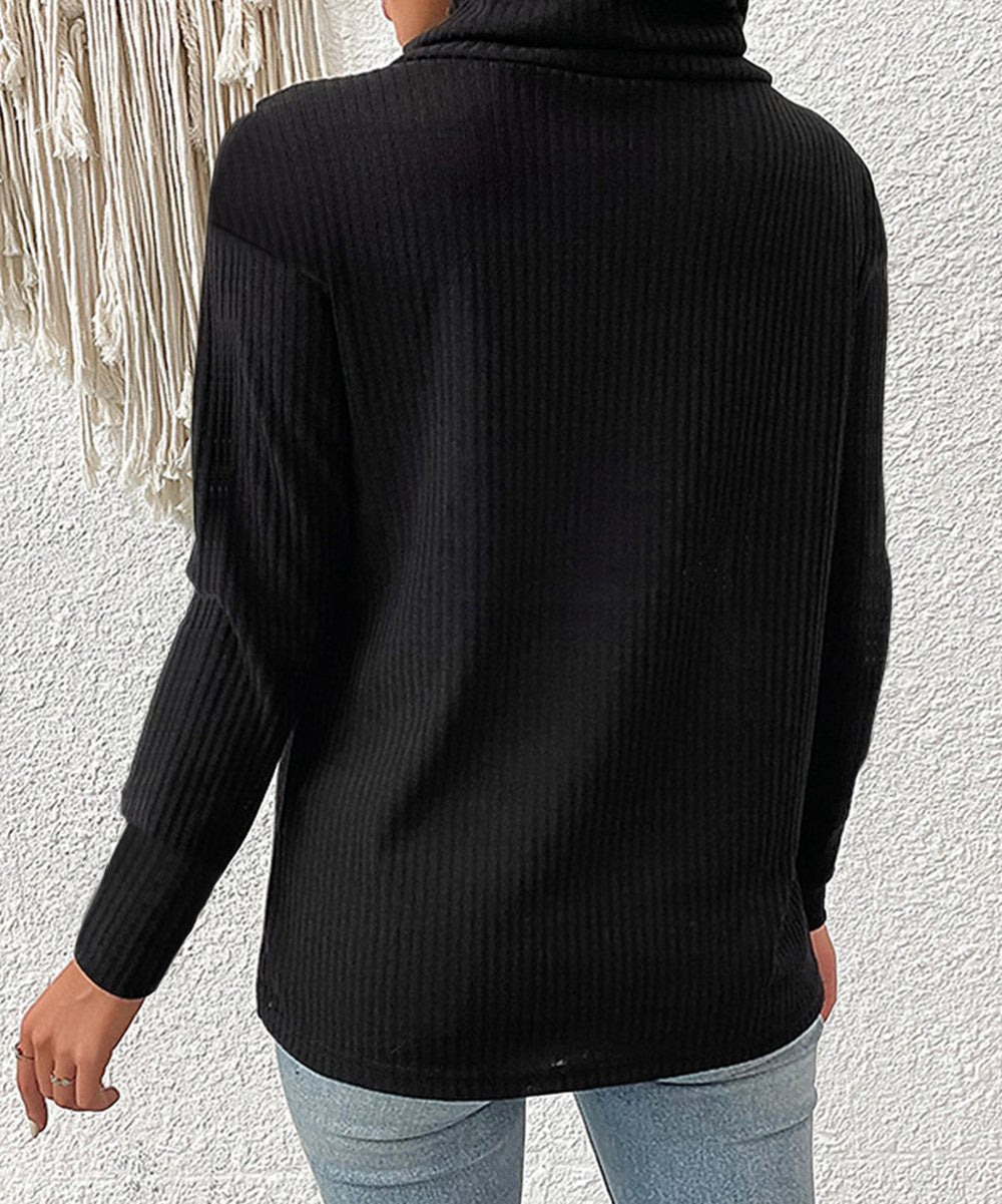 Plain Fashion High Neck Sweaters