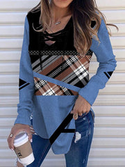 Printed Long Sleeve Rope Sweatshirts