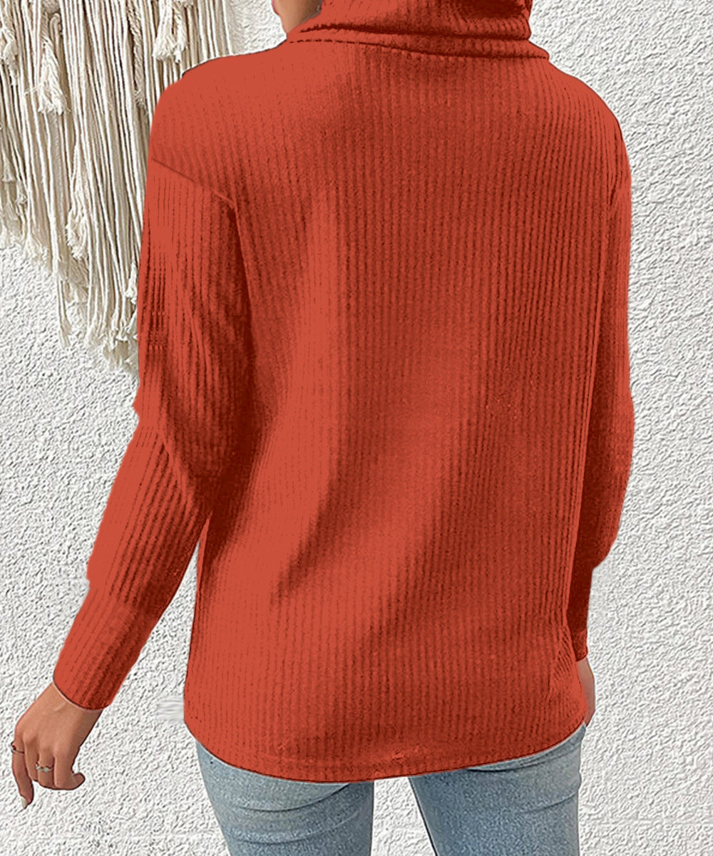 Plain Fashion High Neck Sweaters