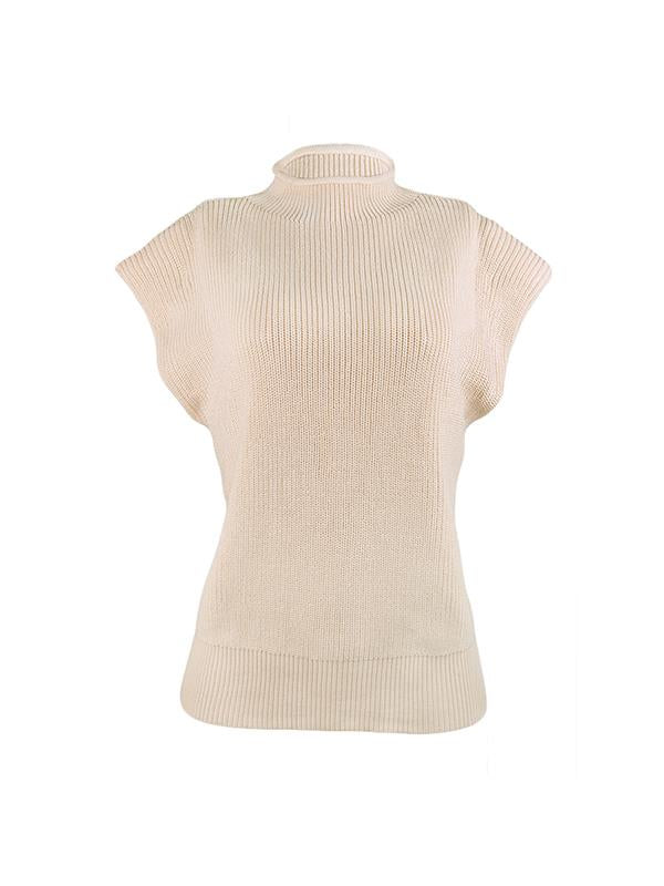 Plain high neck sleeveless fashion sweaters vests