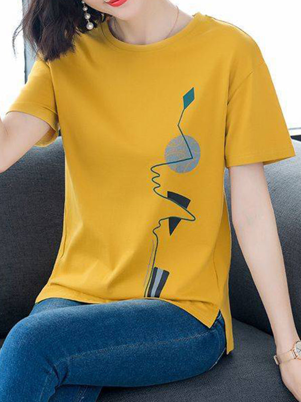 Plus size women printed T-shirts