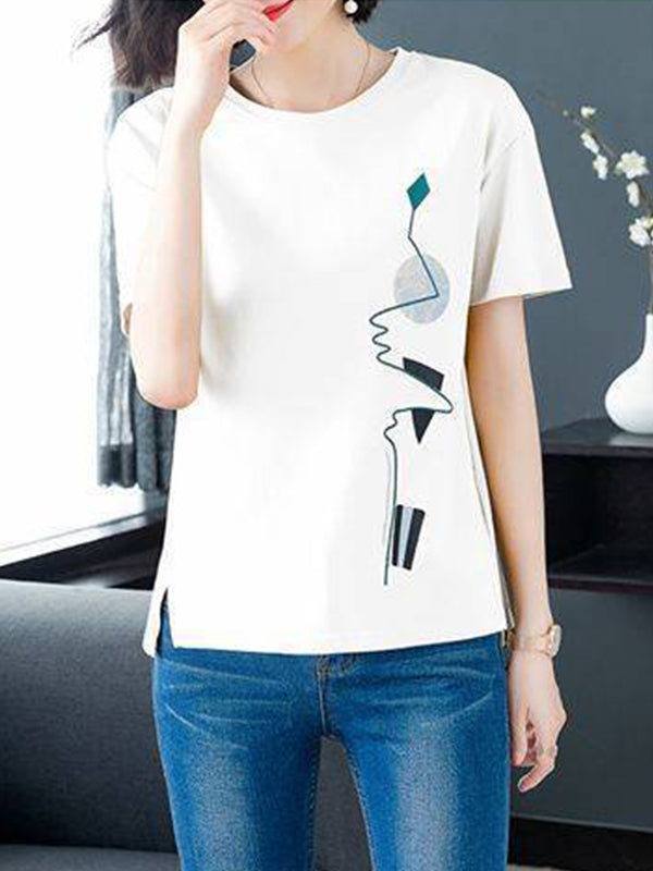 Plus size women printed T-shirts