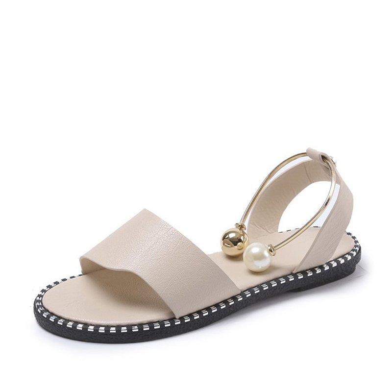 Pearl Buckle Simple Lady Sandals