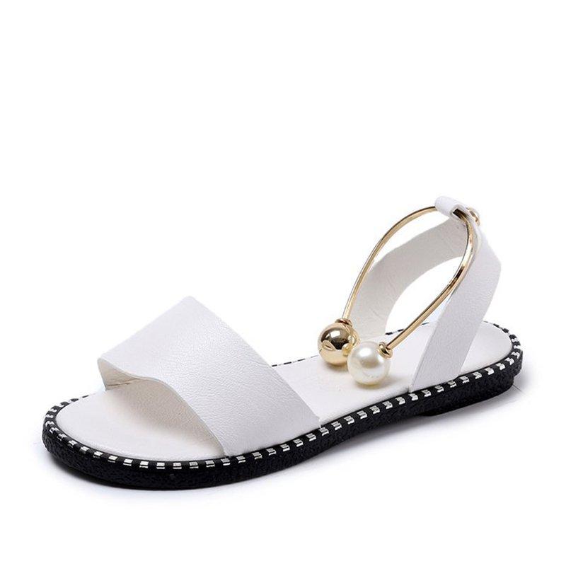 Pearl Buckle Simple Lady Sandals