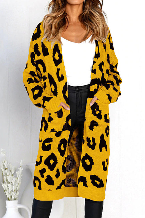 Chancery Leopard Print Knit Sweater Coat