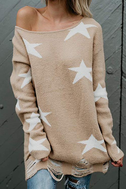 Wind Whisper Star Casual Knit Sweater