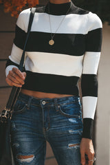 Best of You Stripe Little High-neckline Sweater