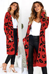 Chancery Leopard Print Knit Sweater Coat