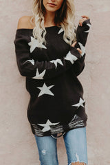 Wind Whisper Star Casual Knit Sweater