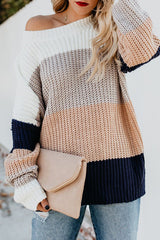 Have A Good Day Cream Stripe Knit Sweater