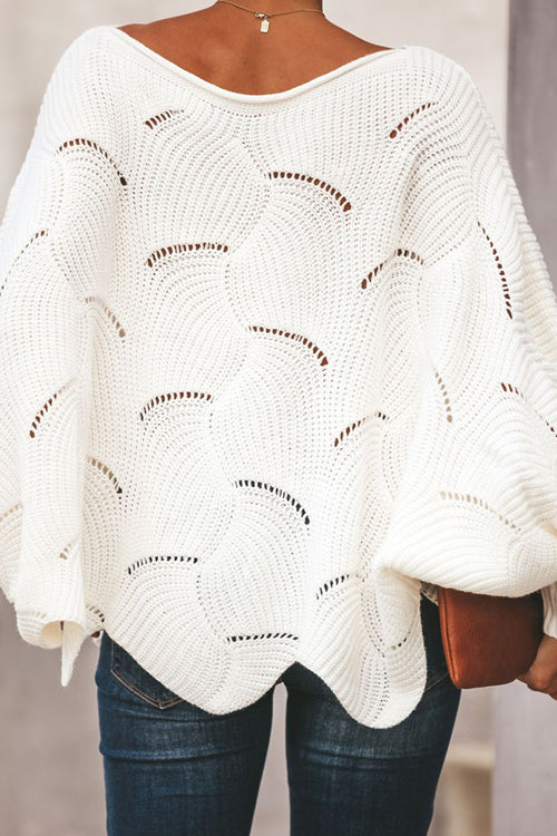 Petal Bat-wing Sleeve Oversized Knit Sweater