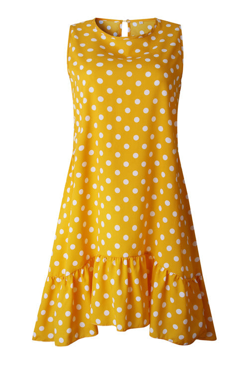 Sunshine and Smiles Dot A-line Mini Dress