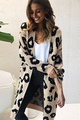 Chancery Leopard Print Knit Sweater Coat