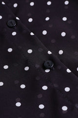 Collar Trim Polka Dot Chiffon Blouses