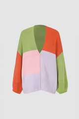 Color Block Oversized Cardigan