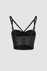 Faux Leather Bustier Top