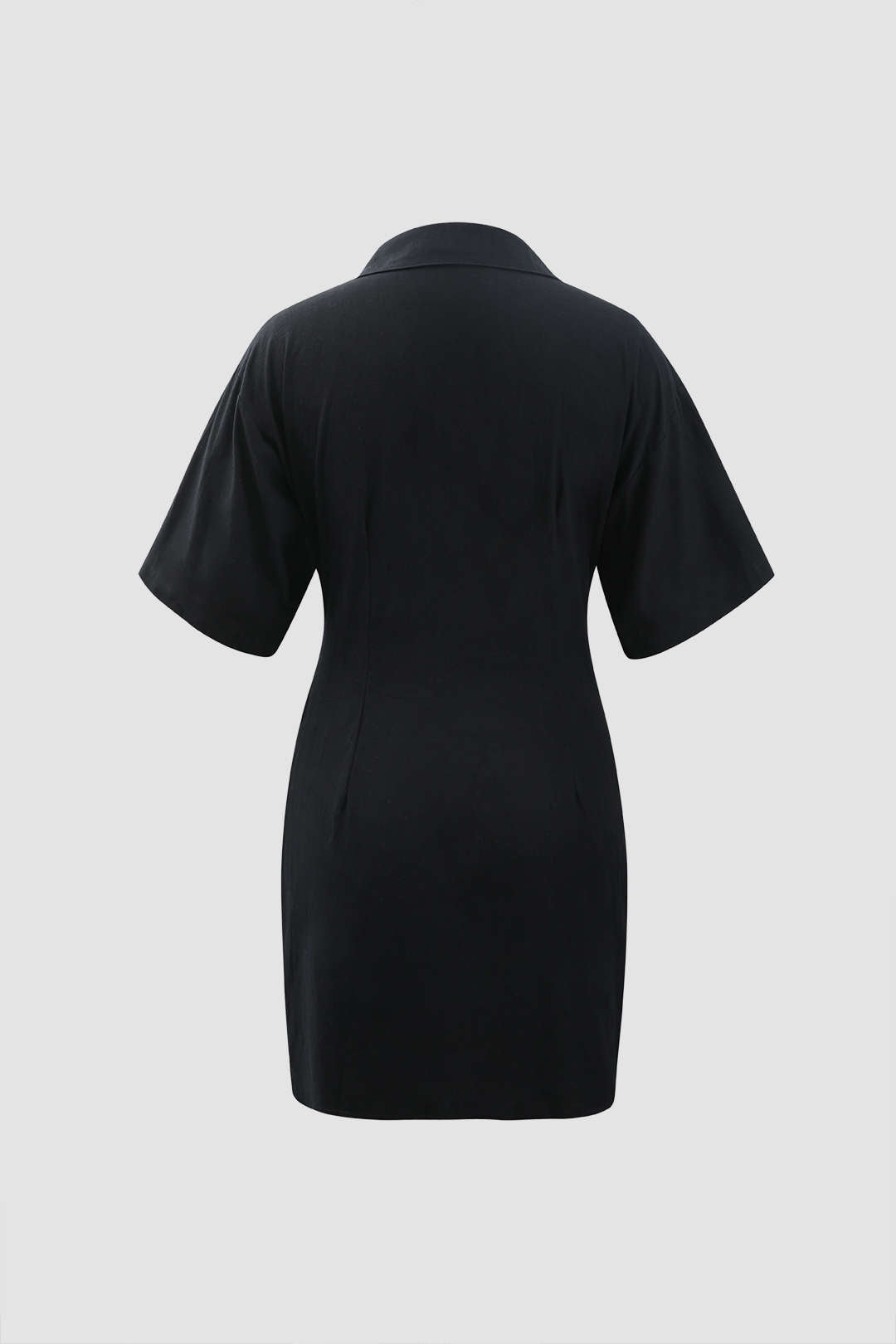 Asymmetric Button Mini Shirt Dress