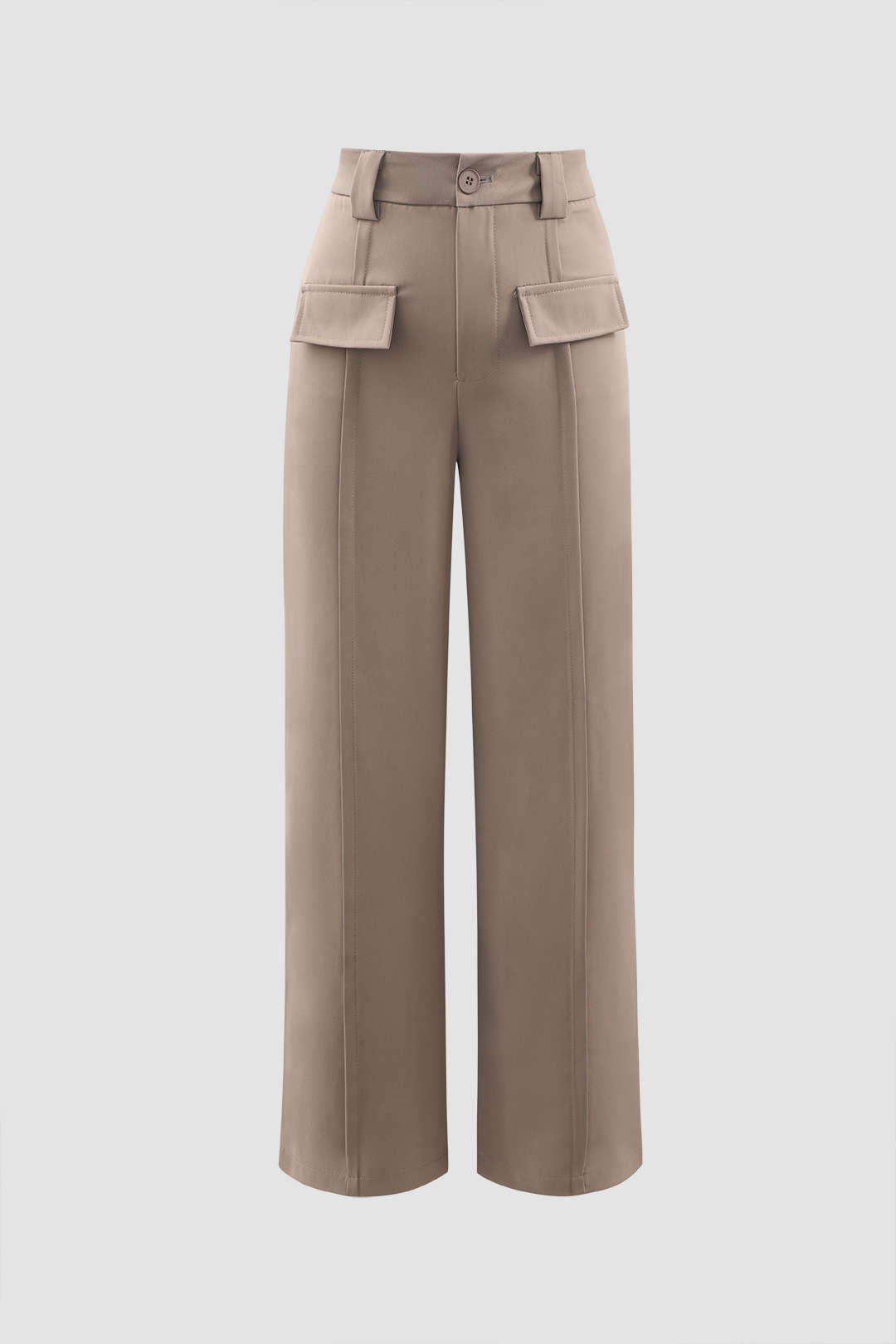 High Waisted Pressed-Crease Suit Pants