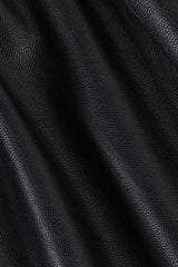 Faux Leather Ruffle Midi Skirt