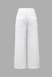 Flap Pocket Wide Leg Cargo Pants