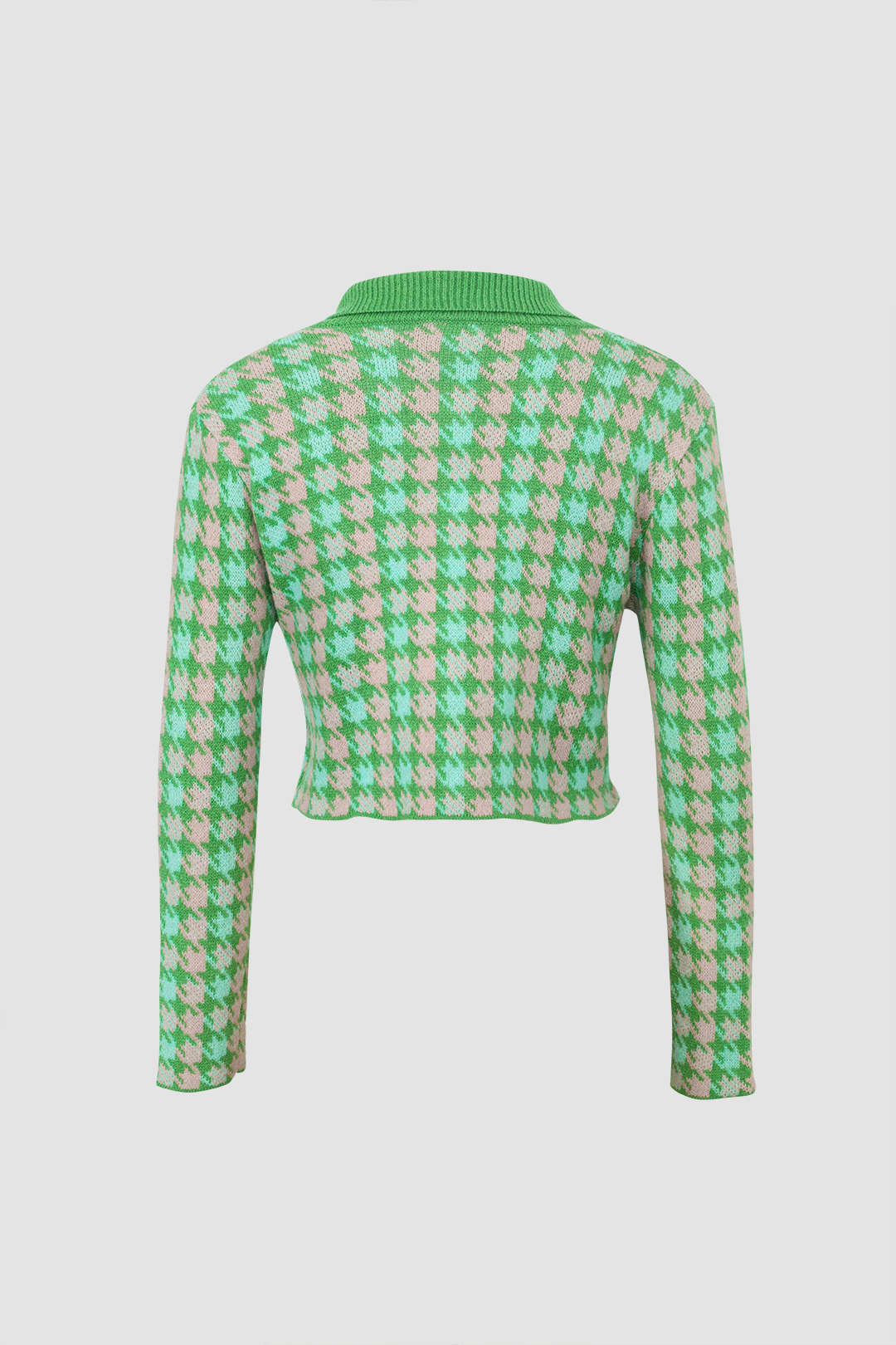 Houndstooth Collared Sweater