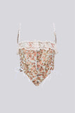 Lace Detail V-Shape Bottom Corset Top