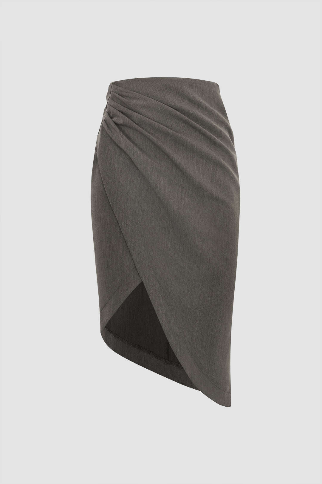 Asymmetric Wrap Midi Skirt