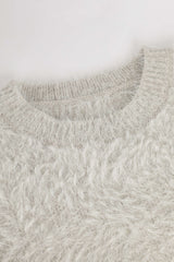 Fuzzy Cropped Knit Top