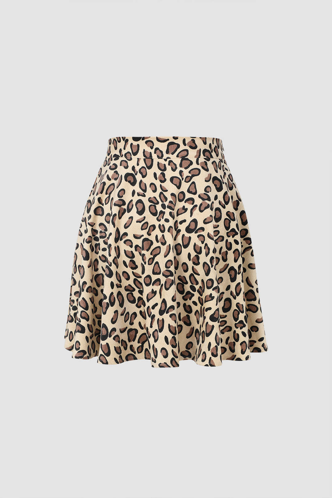 Leopard Corduroy A-line Skirt