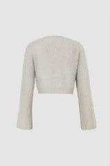 Fuzzy Cropped Knit Top