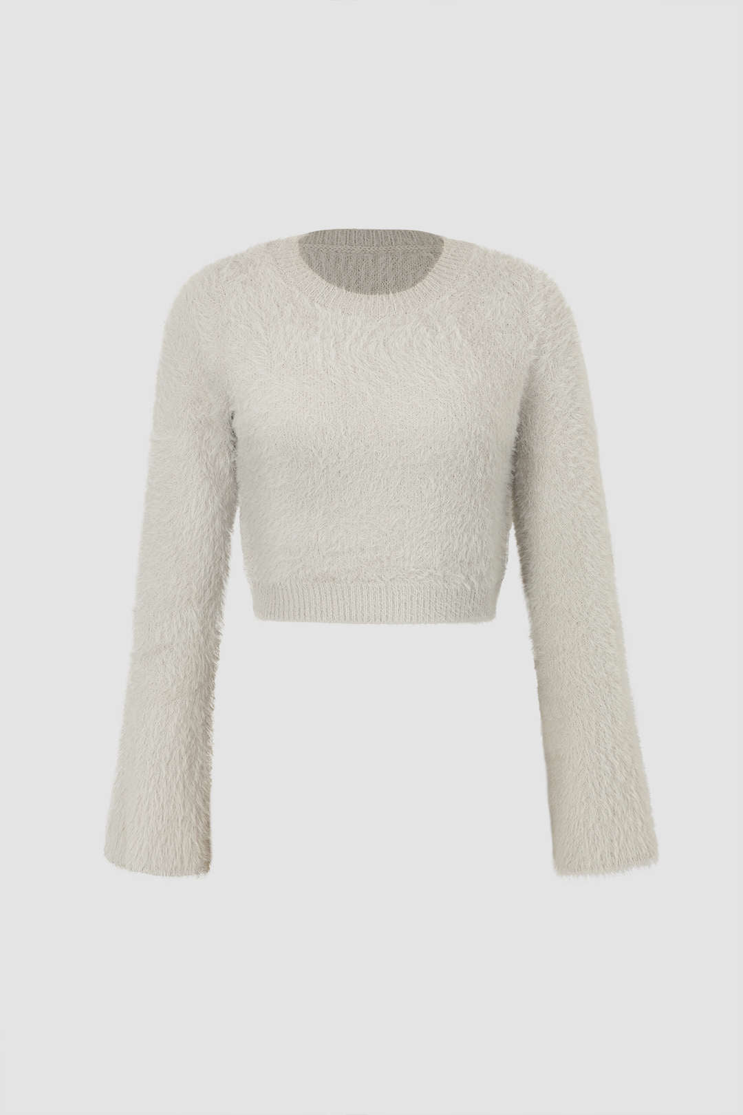 Fuzzy Cropped Knit Top