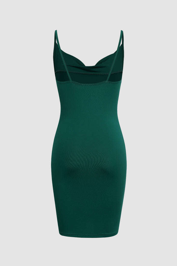 Green Draped Mini Dress