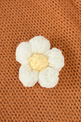 Balloon Sleeve Flower Cardigan