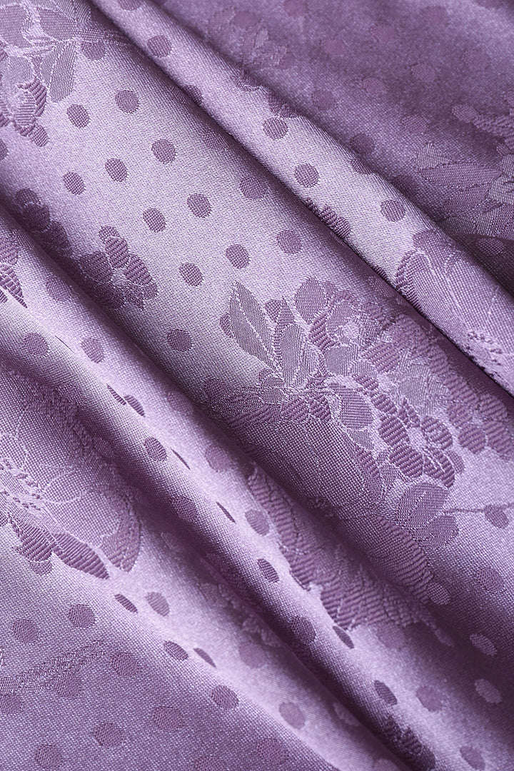 Jacquard Satin Lace Detail Split Mini Dress