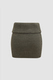 Foldover Waist Knit Mini Skirt