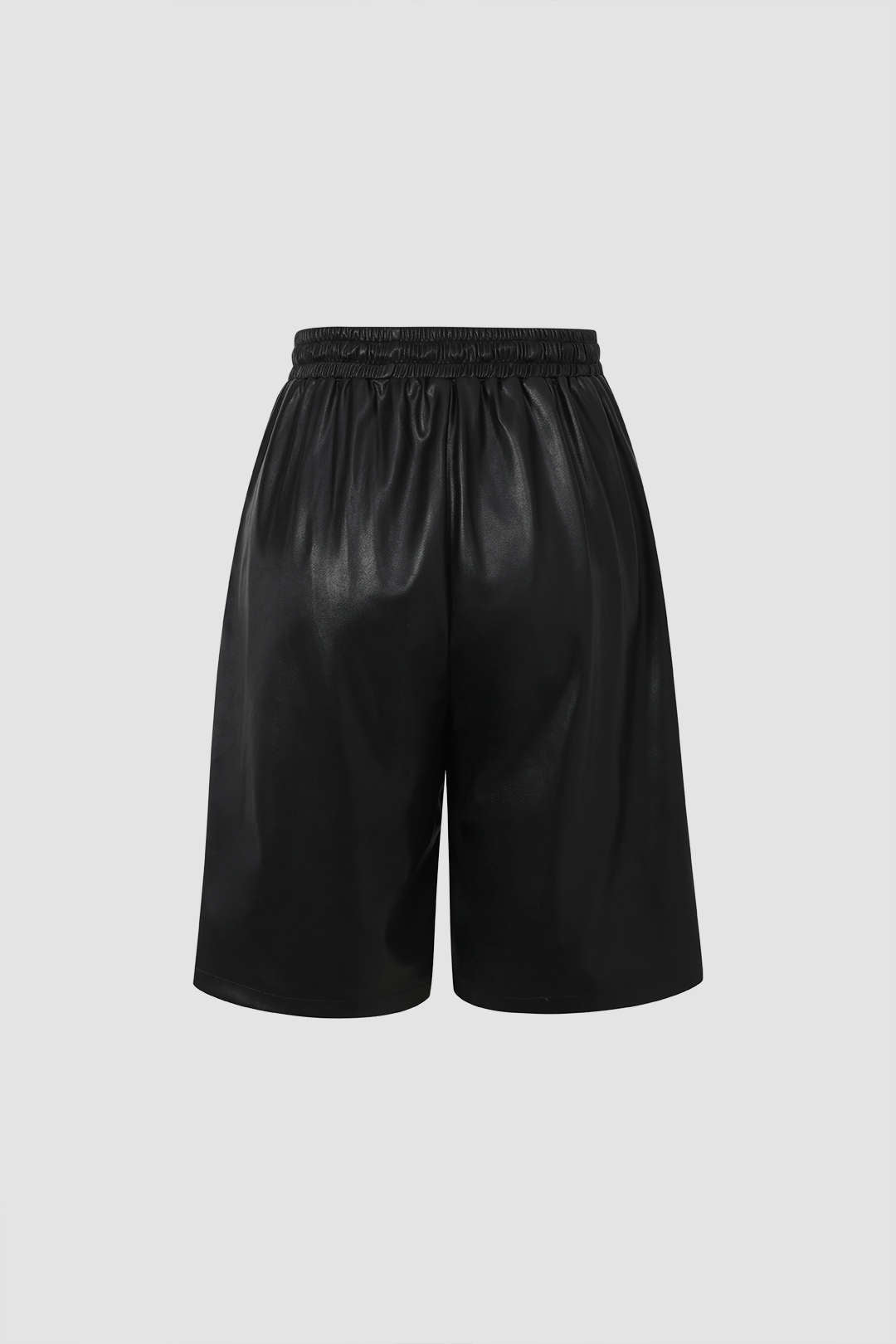 Drawstring Faux Leather Shorts
