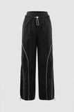 Contrast Stitch Drawstring Cargo Pants