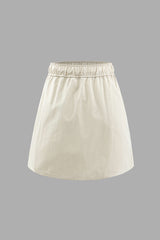 Drawstring Cargo Pocket Mini Skirt