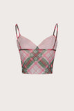 Checked Print Bustier Cami Top