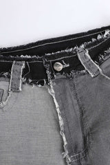 Frayed Patchwork Skinny Jeans