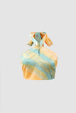 Abstract Print Satin Halter Cami And Tie Waist Skirt Set