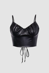 Faux Leather Bustier Top