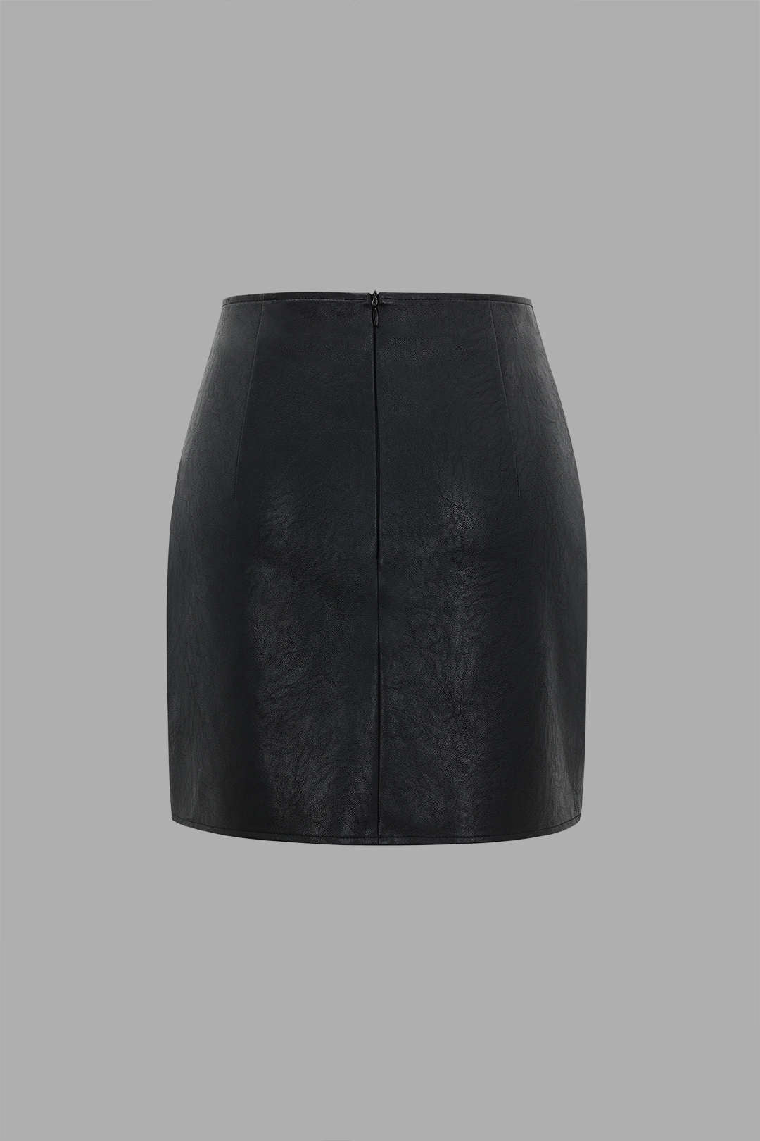 Contrast Pleated Faux Leather Mini Skirt